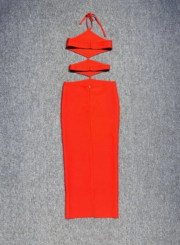 Bonnie Halter Neck Cut Out Maxi Dress