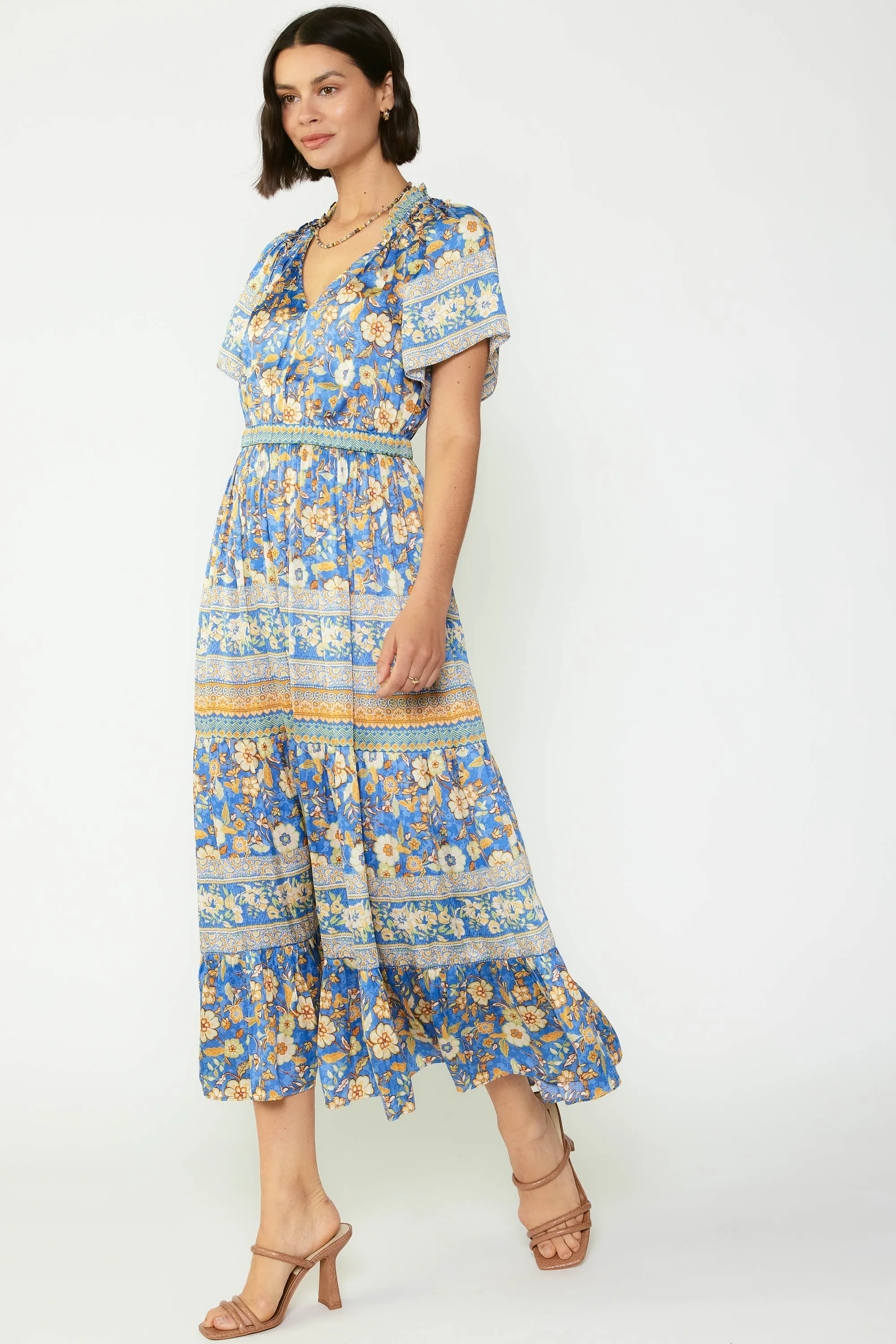 Border Print Maxi Dress