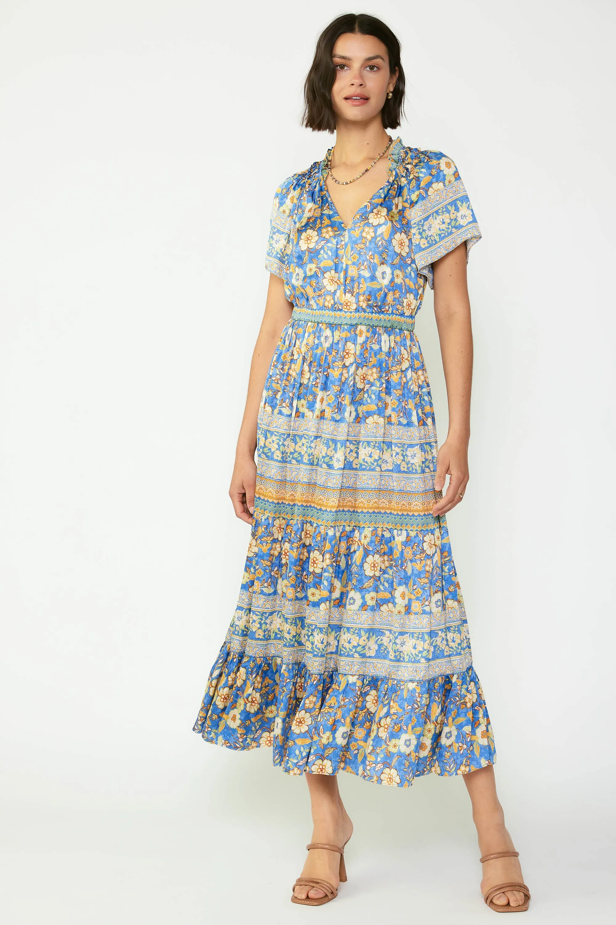 Border Print Maxi Dress