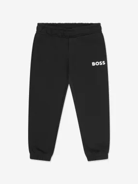 BOSS Boys Logo Joggers In Black