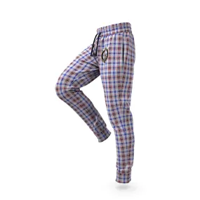 Boswell Tartan Joggers Pants with Family Crest