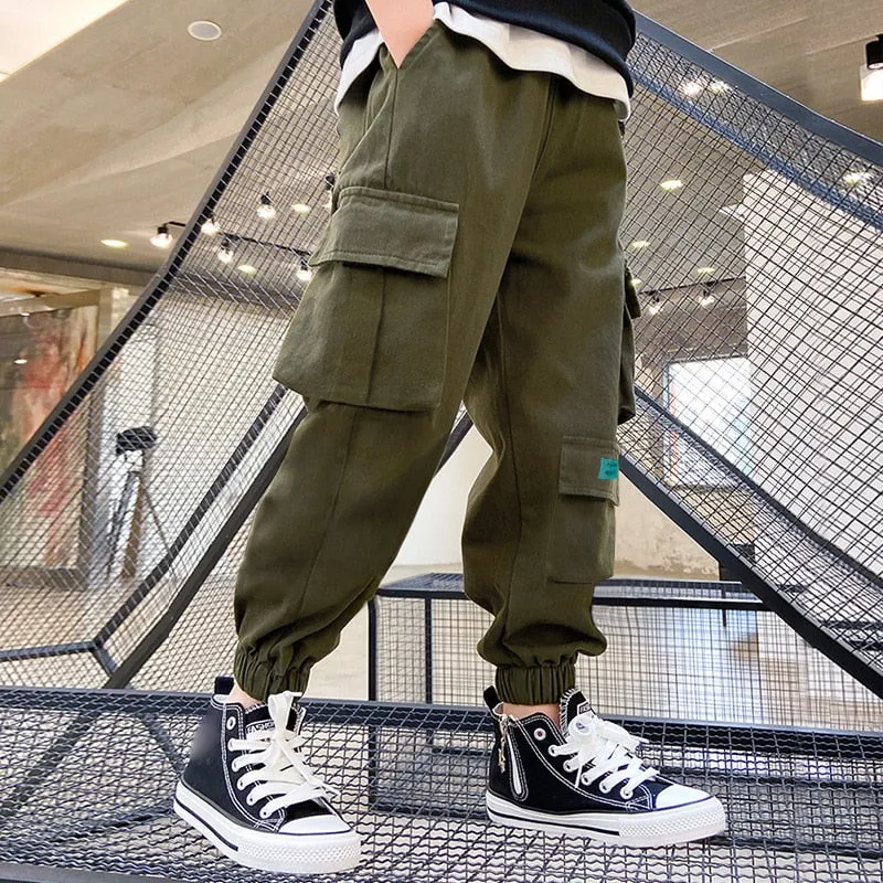 Boys Casual Breathable Cargo Pants