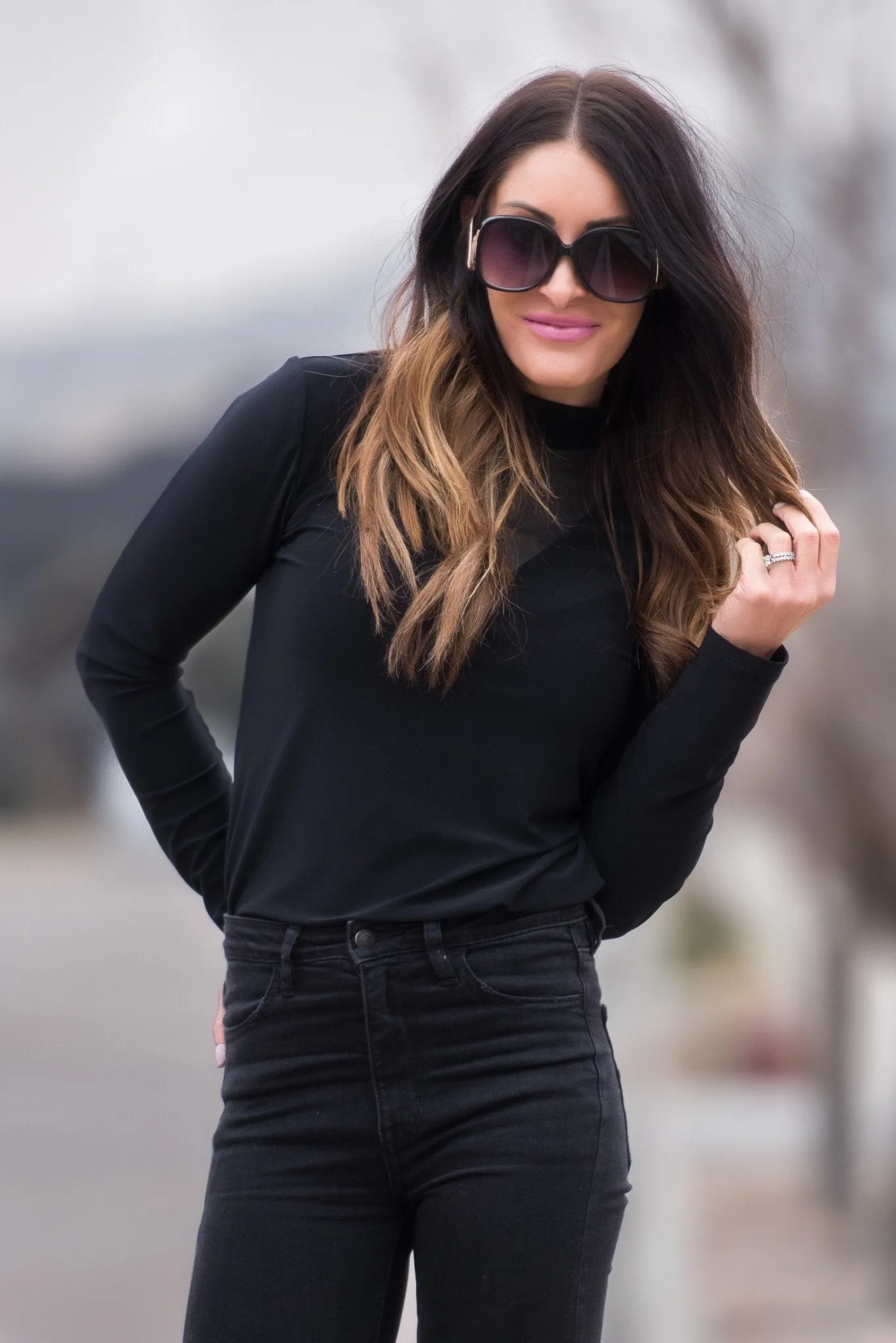 Brigitte Brianna Mesh Turtleneck