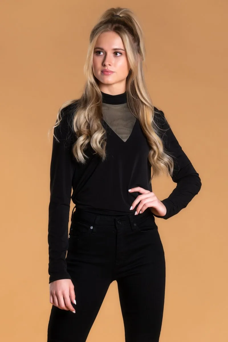 Brigitte Brianna Mesh Turtleneck