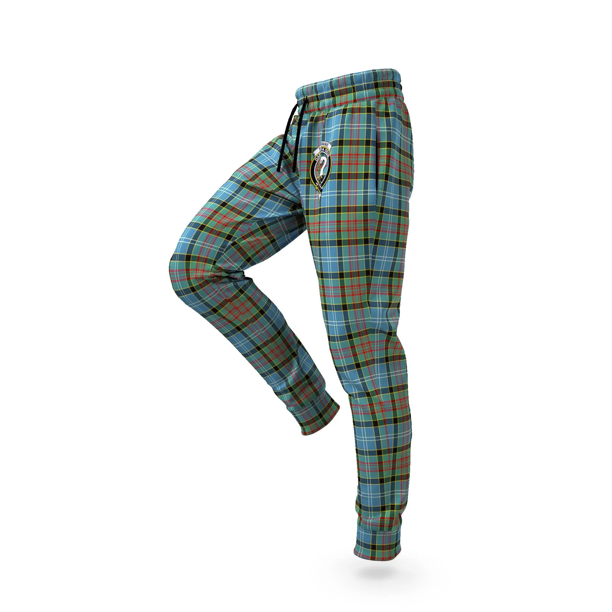 Brisbane Tartan Joggers Pants with Family Crest