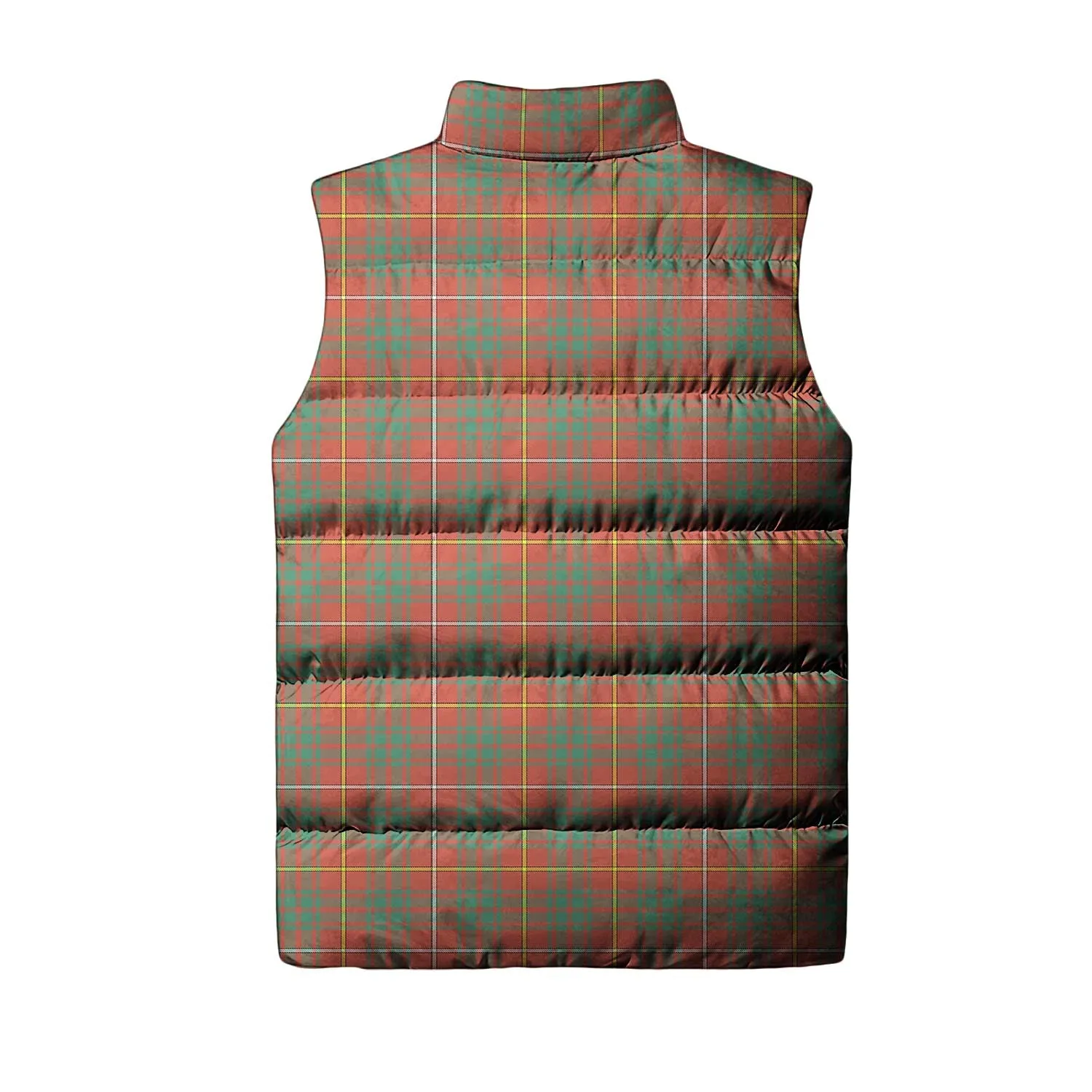 Bruce Ancient Tartan Sleeveless Puffer Jacket with Family Crest