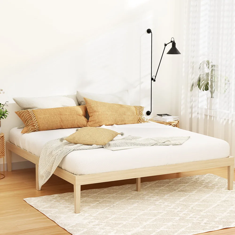 Bruno Minimalist King Solid Pinewood Bed Frame