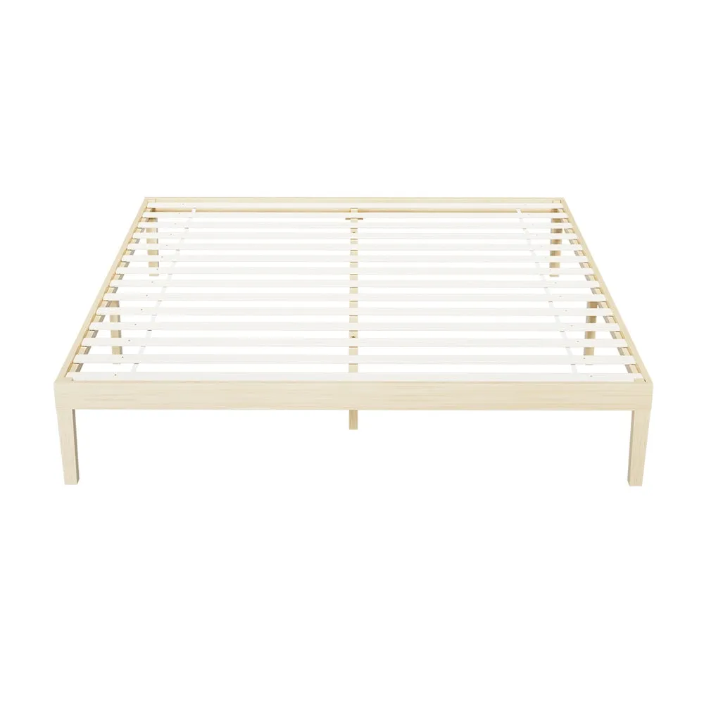 Bruno Minimalist King Solid Pinewood Bed Frame