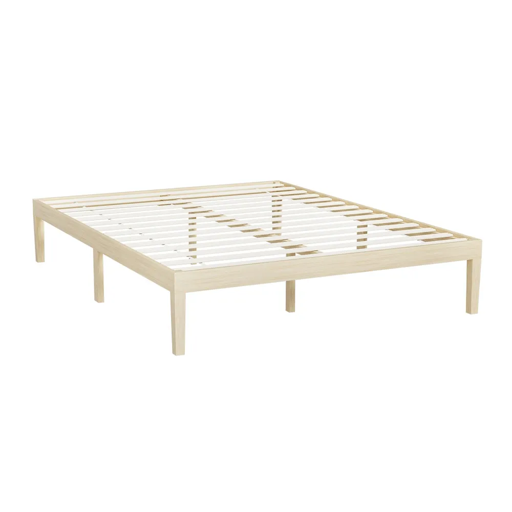 Bruno Minimalist Queen Solid Pinewood Bed Frame