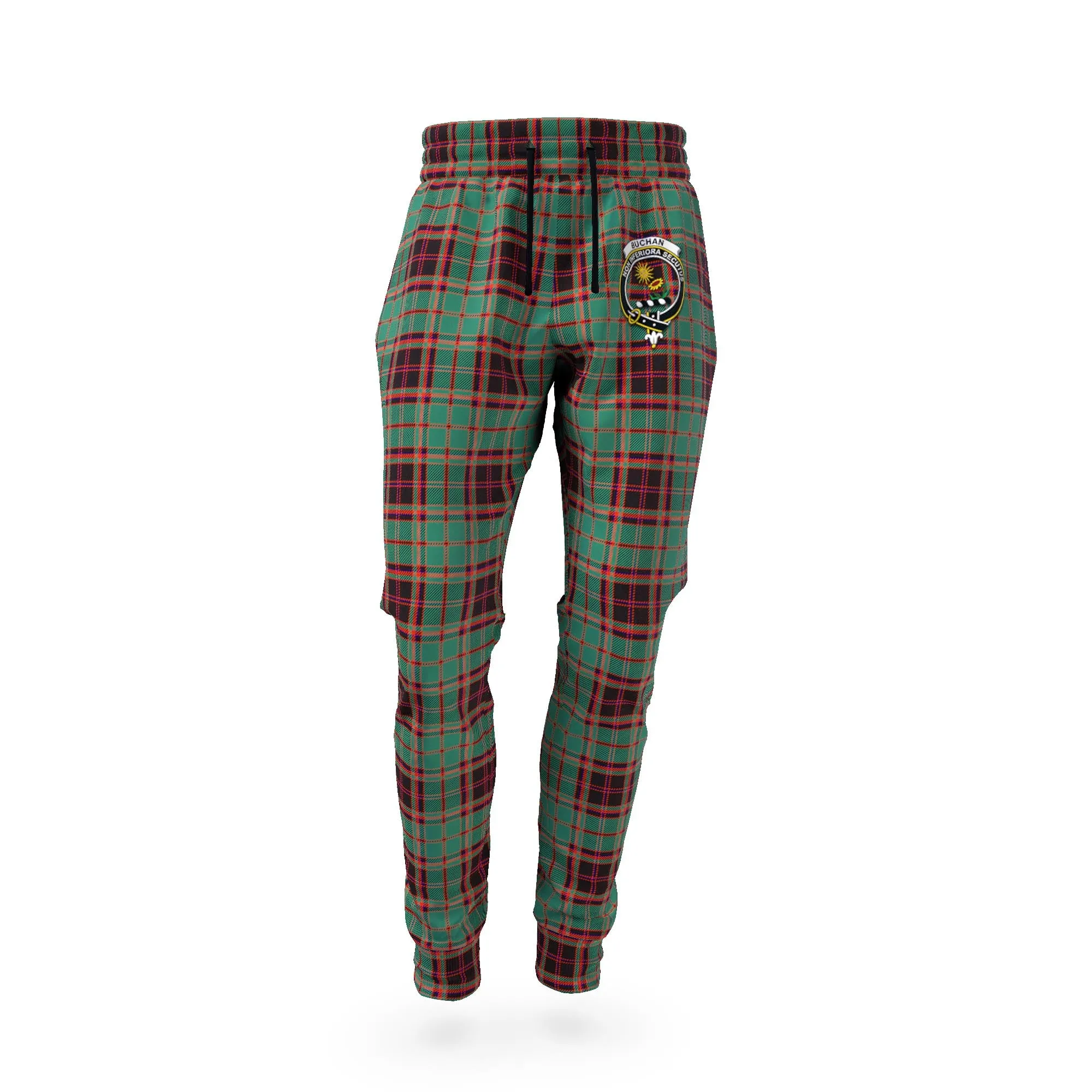 Buchan Ancient Tartan Joggers Pants with Family Crest