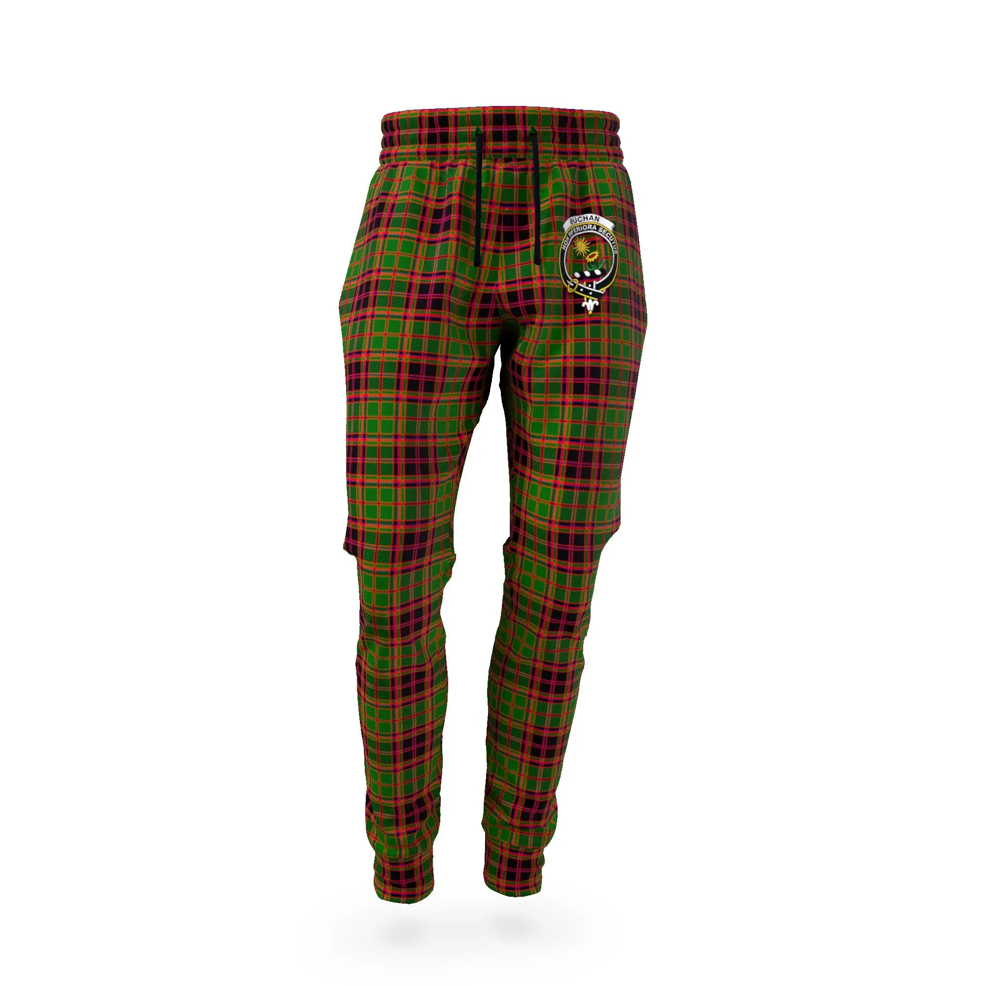 Buchan Tartan Joggers Pants with Family Crest