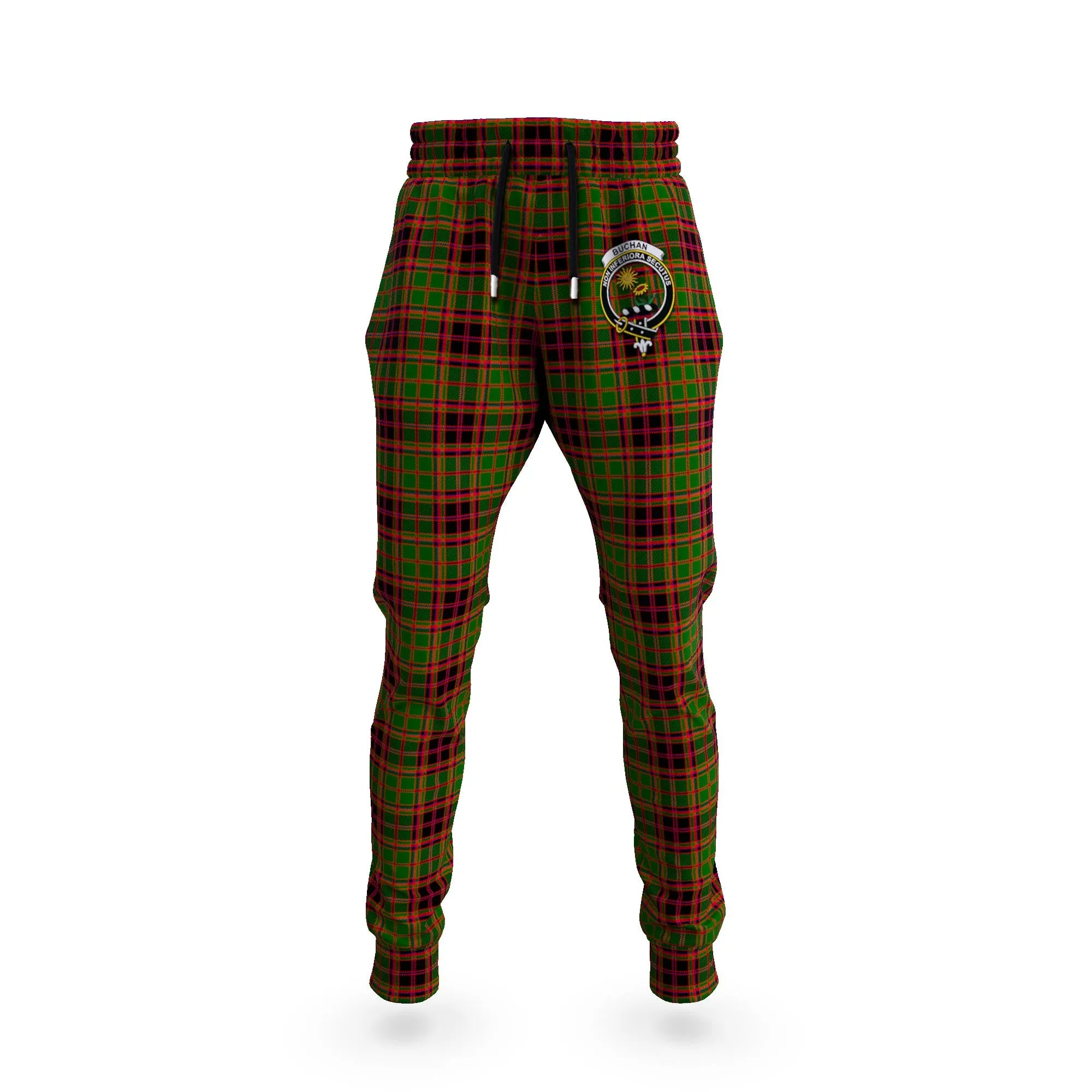 Buchan Tartan Joggers Pants with Family Crest