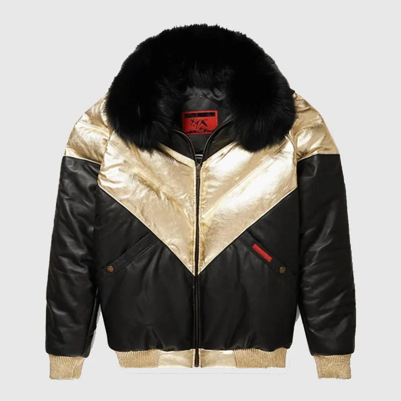 Buy Original Lamb Skin Leather V-Bomber Jacket For Sale