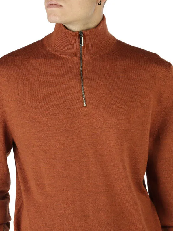 Calvin Klein Half-Zip Pullover in Brown Color