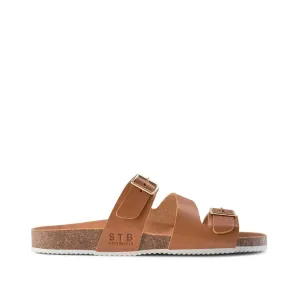 Cara Leather Slip-in Sandal - TAN