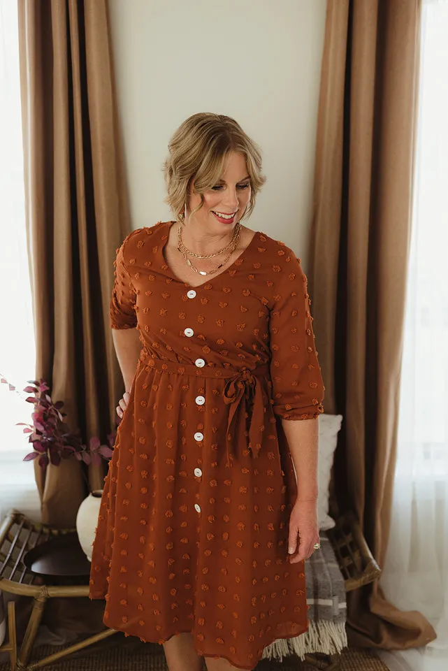 Caramel Wrap Dress