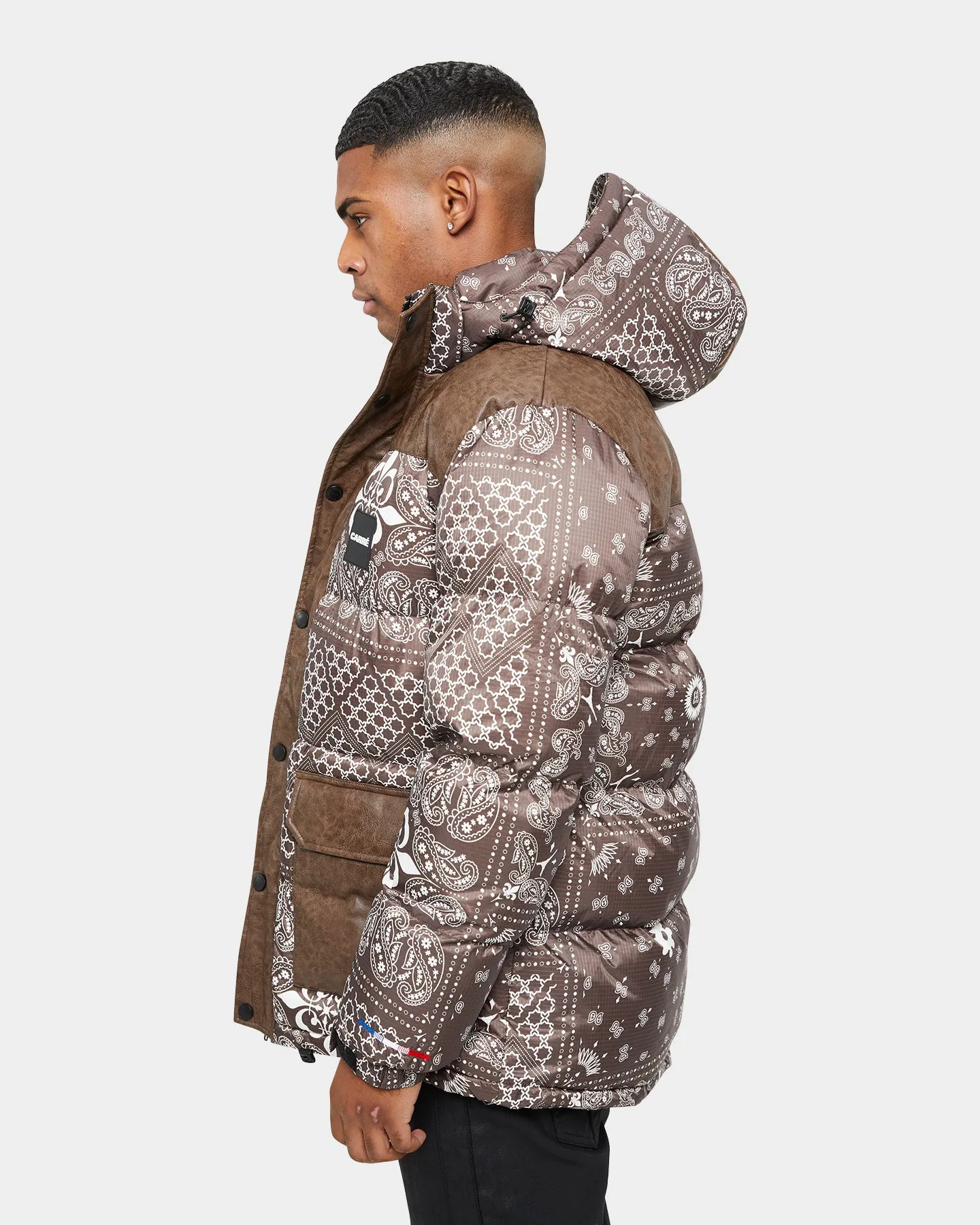 Carre Bandana Ultra Roadman Puffer Jacket Dark Brown