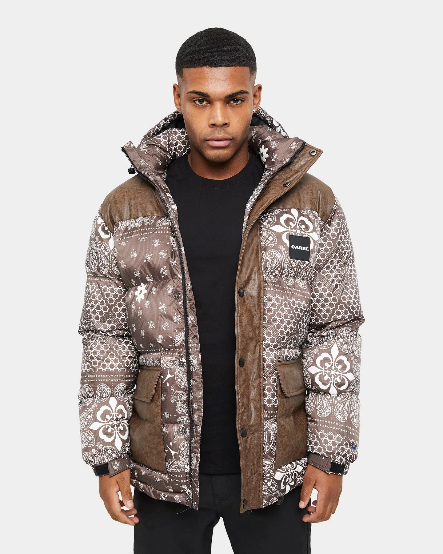 Carre Bandana Ultra Roadman Puffer Jacket Dark Brown