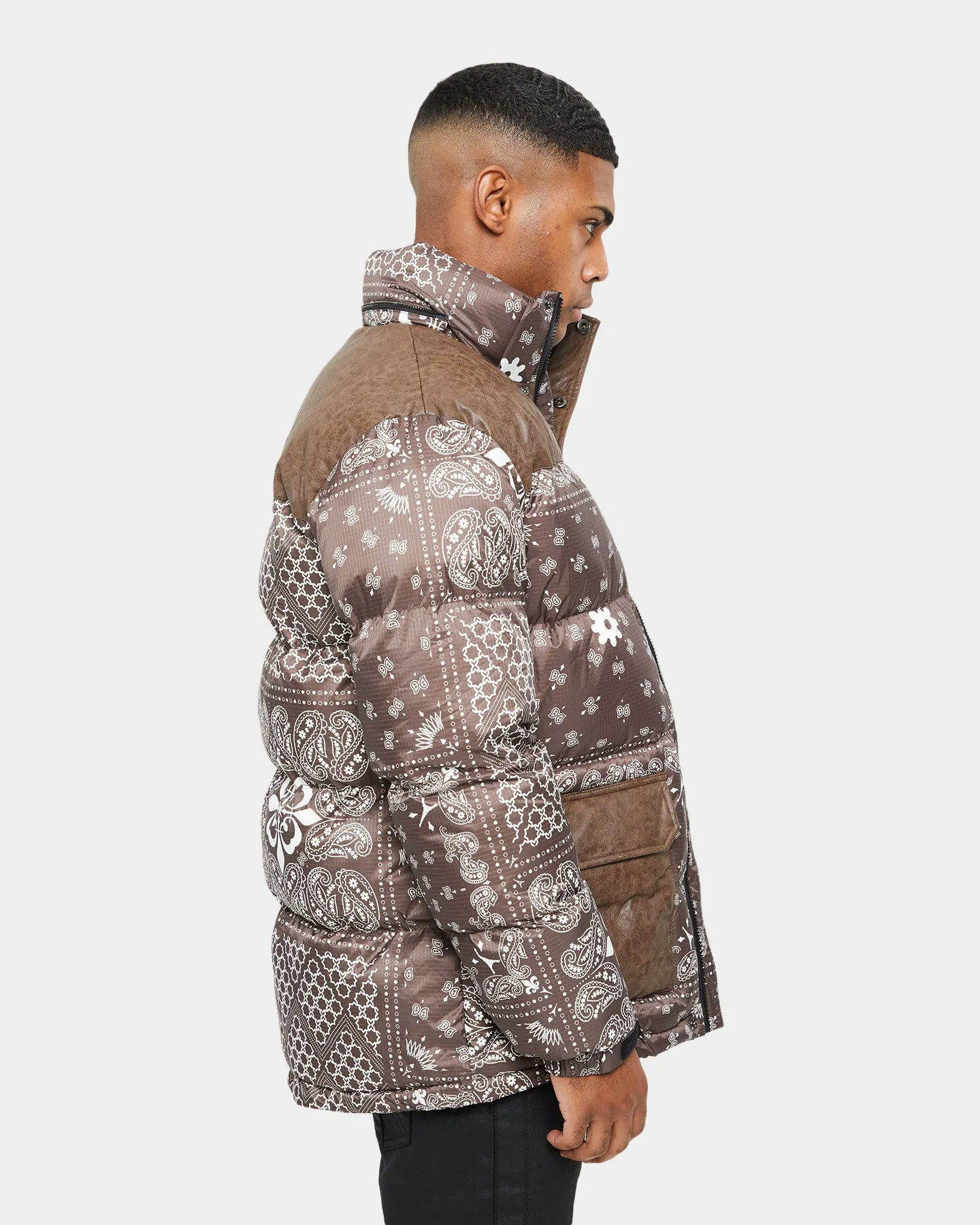 Carre Bandana Ultra Roadman Puffer Jacket Dark Brown