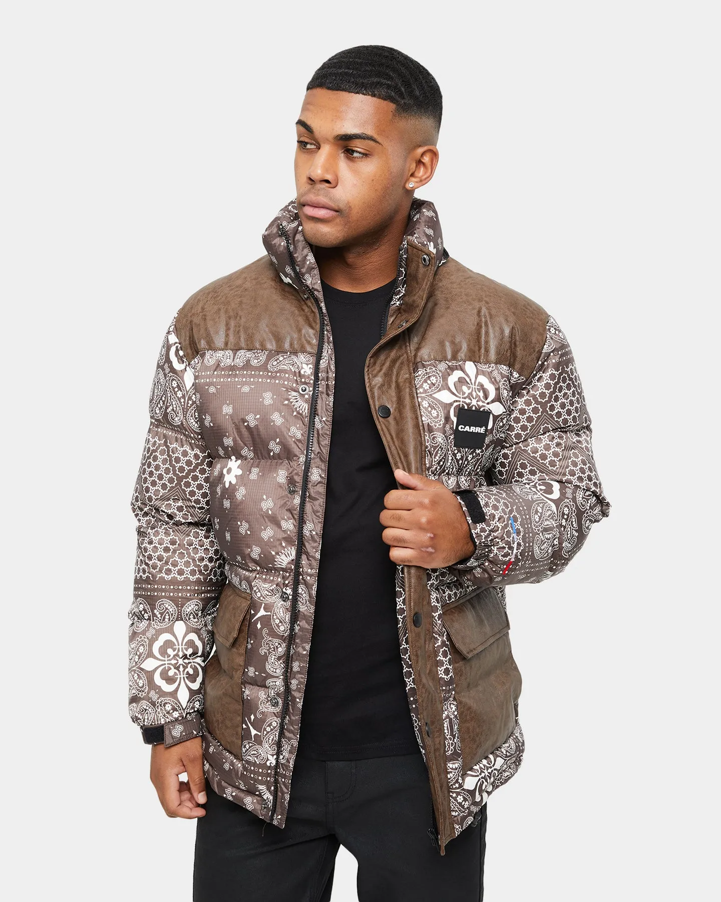 Carre Bandana Ultra Roadman Puffer Jacket Dark Brown