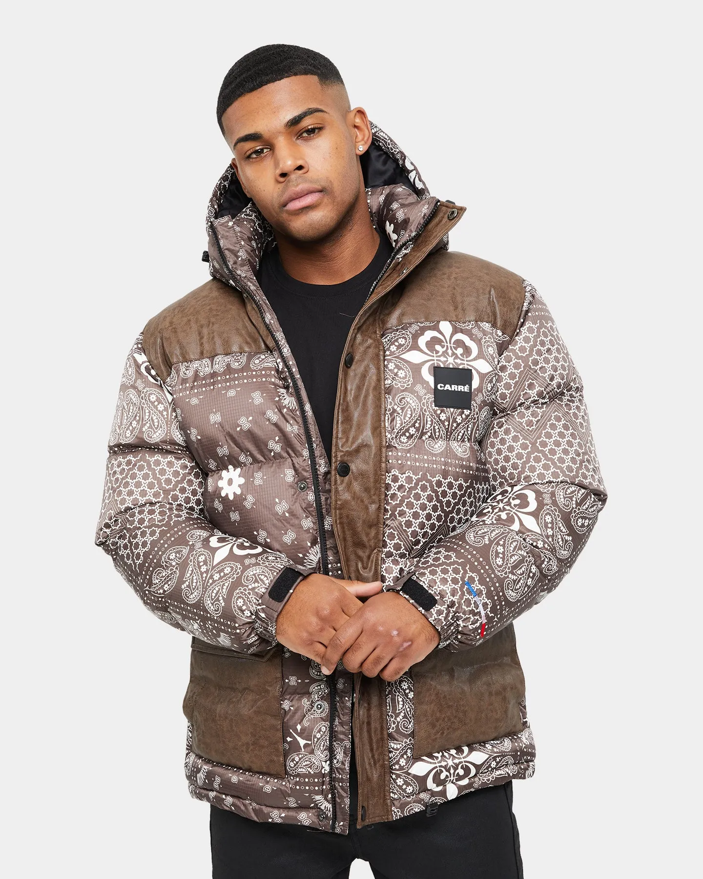 Carre Bandana Ultra Roadman Puffer Jacket Dark Brown