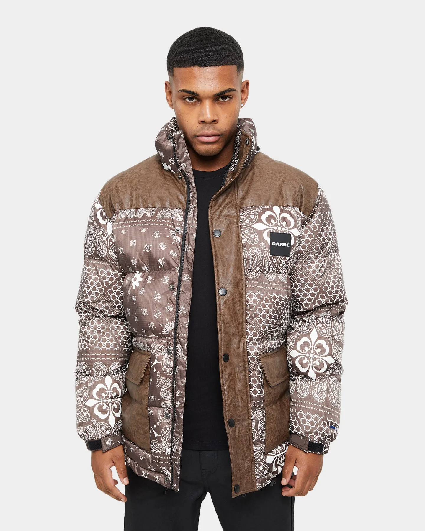 Carre Bandana Ultra Roadman Puffer Jacket Dark Brown