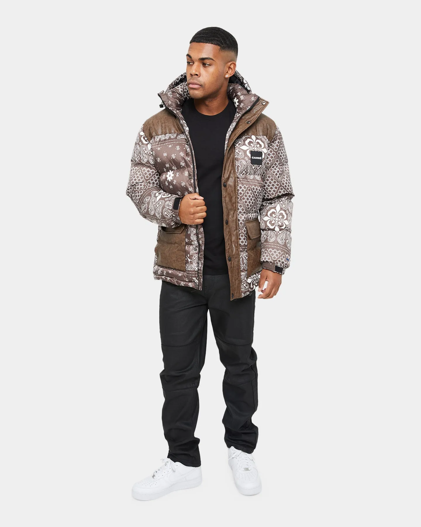 Carre Bandana Ultra Roadman Puffer Jacket Dark Brown