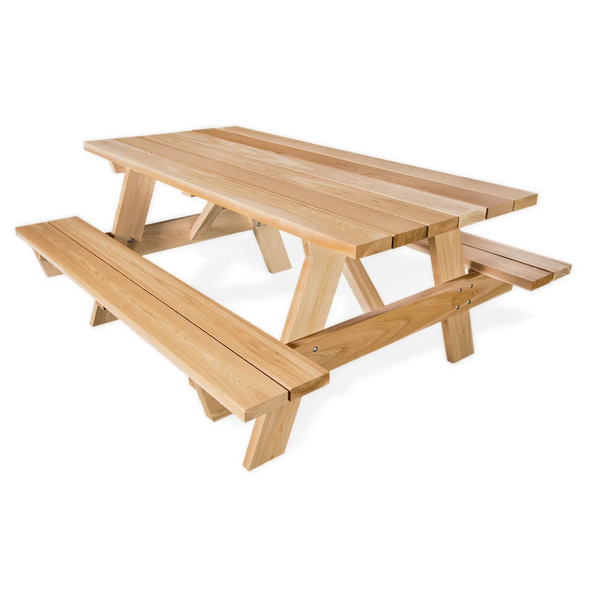 Cedar 72"W 6 Seater Classic Picnic Table - Handcrafted In Canada With Rot Resistant, Untreated, Western Red Cedar.