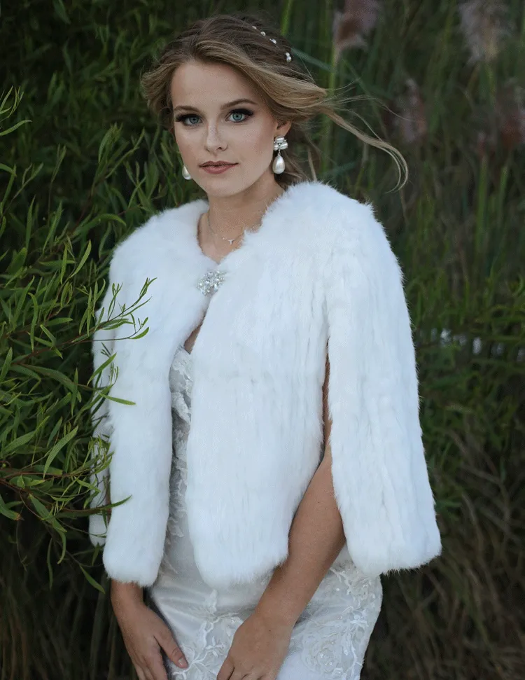 Chamonix Fur Cape - Limited Edition Rhinestone Collection in Snow