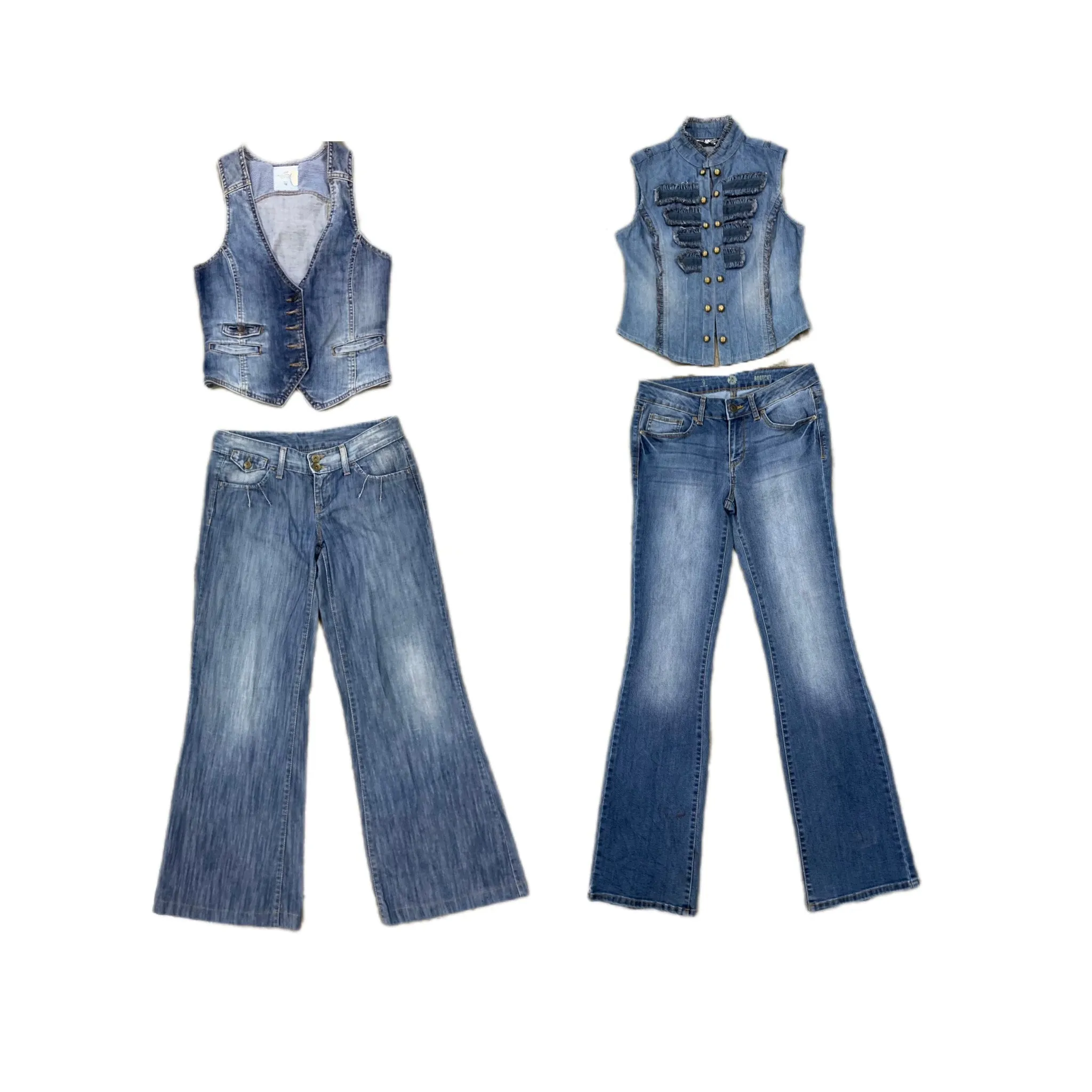 Classic blue duo: Denim wasitcoat and jeans combo(NS-187)