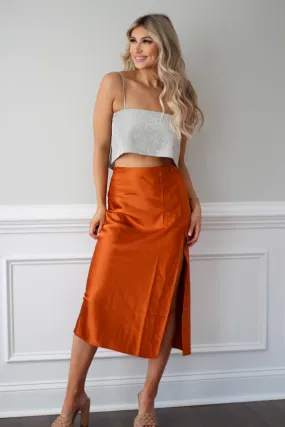 Classic Times Side Slit Midi Skirt