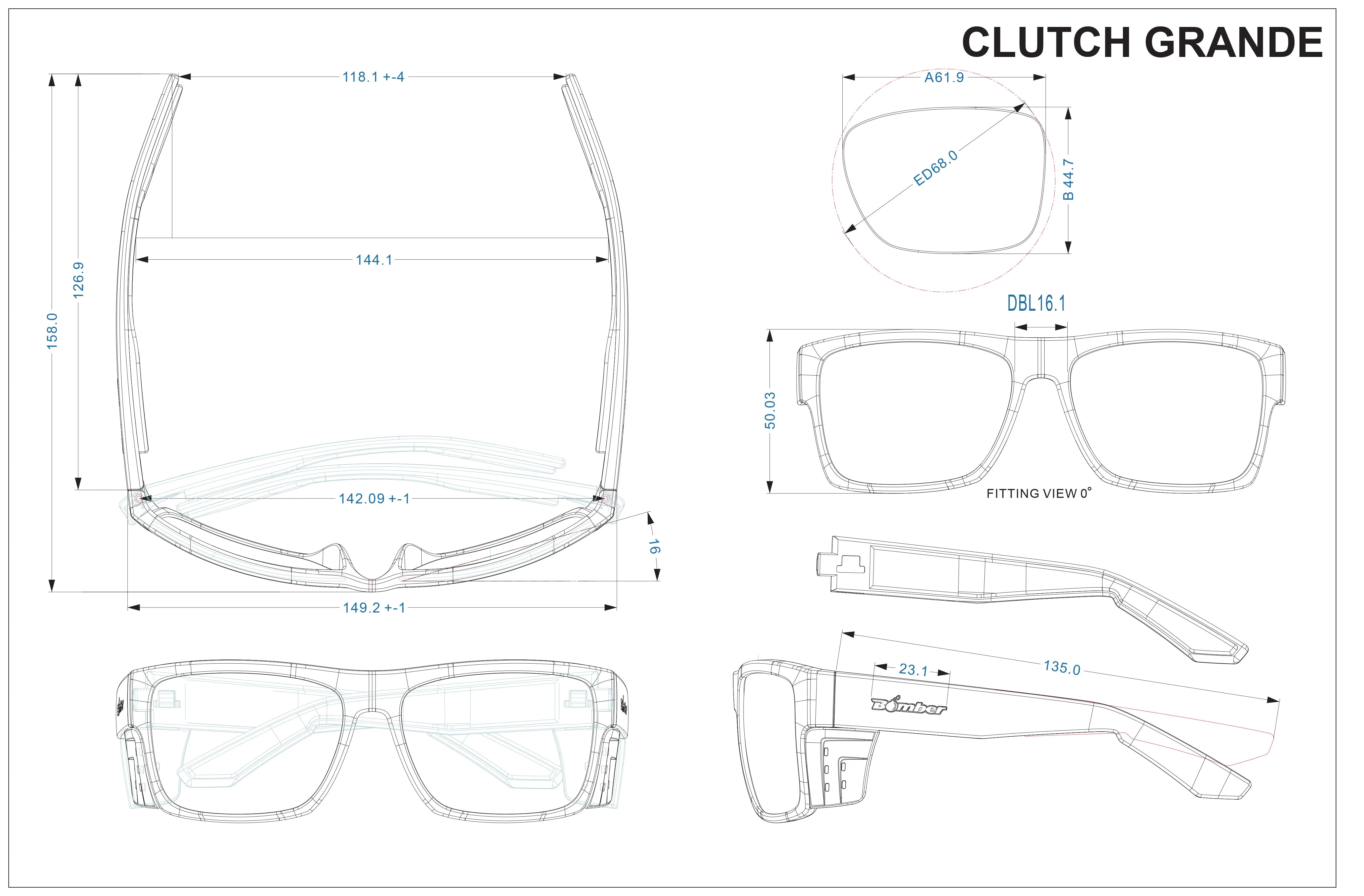 CLUTCH Safety - Polarized Red Mirror (Grande available)