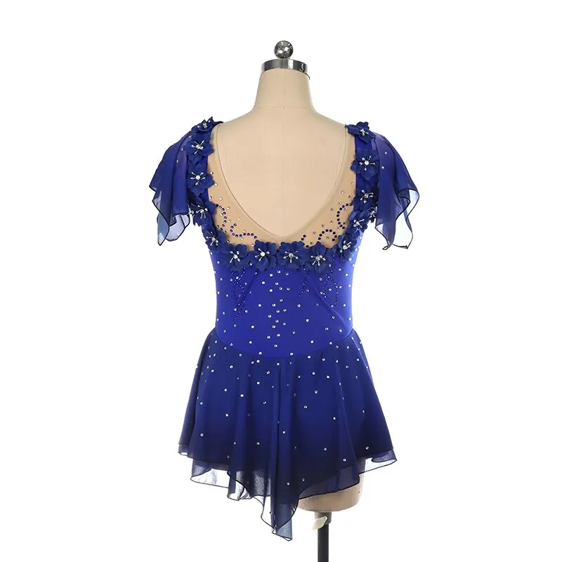 Competition Figure Skating Dress Floral Appliques, Avail.  2 Colors BSU101220