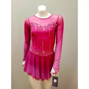 Competition Skating Dress Pink Ombre Long Sleeves BSU2282