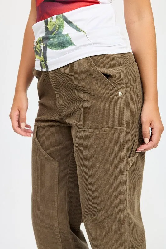 CORDUROY FULL PANTS WITH POCKETS