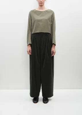 Cotton Courduroy Wide Leg Trousers — Forest