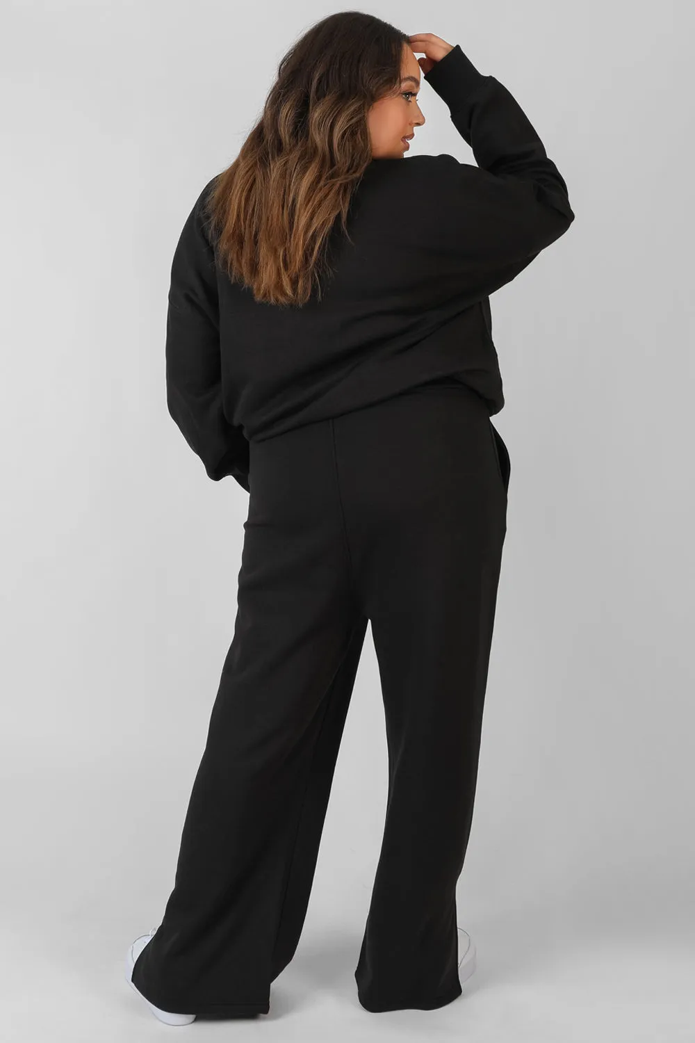 Curve Kaiia Tonal Embroidered Joggers Black