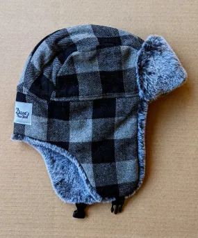 Dave's New York Bomber Hat - Black/Grey Plaid