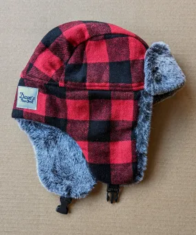 Dave's New York Bomber Hat - Red/Black Plaid