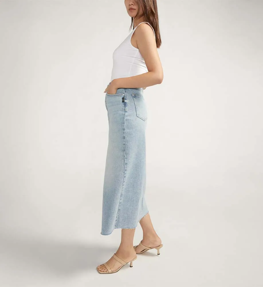 Denim Midi Skirt by Silver Jeans