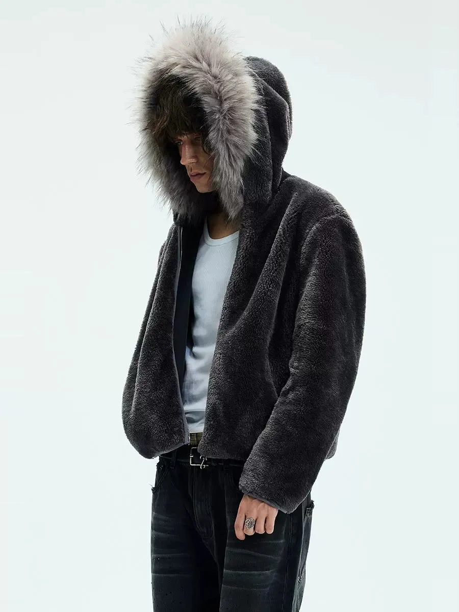 Detachable Fur Collar Fleece Hooded Jacket WN9085