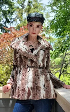 Dietrich Coat - Luxury Faux Fur in Birch (One Large Left!)