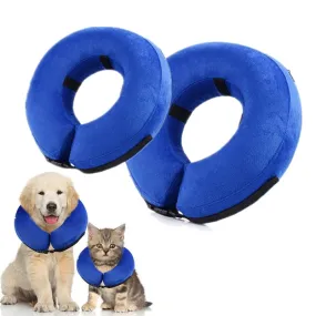 Dogs Post Surgery Collar Protective Inflatable Puppy Cats Pet Recovery Soft Blow Up Ring Elizabethan Collar Anti Bite Anti Scratch