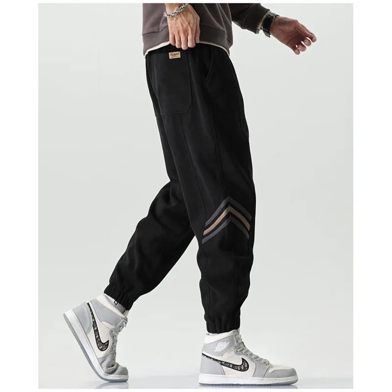 Elastic Waist Tapered Loose Fit Warmth Versatile Elasticity Sweatpant