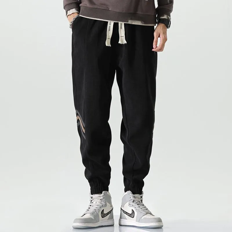 Elastic Waist Tapered Loose Fit Warmth Versatile Elasticity Sweatpant