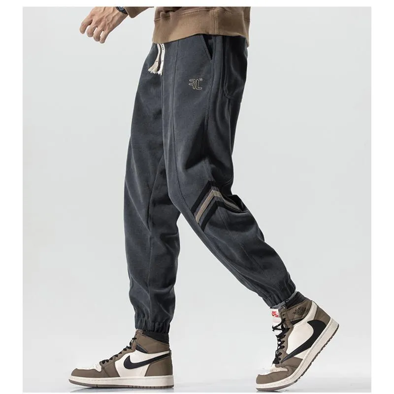 Elastic Waist Tapered Loose Fit Warmth Versatile Elasticity Sweatpant