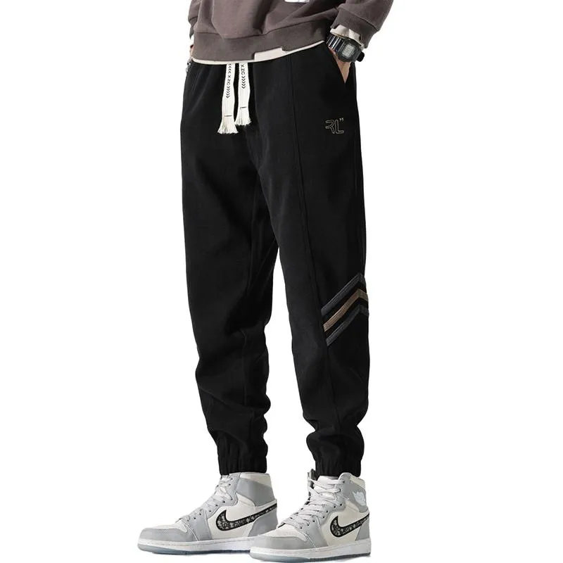 Elastic Waist Tapered Loose Fit Warmth Versatile Elasticity Sweatpant