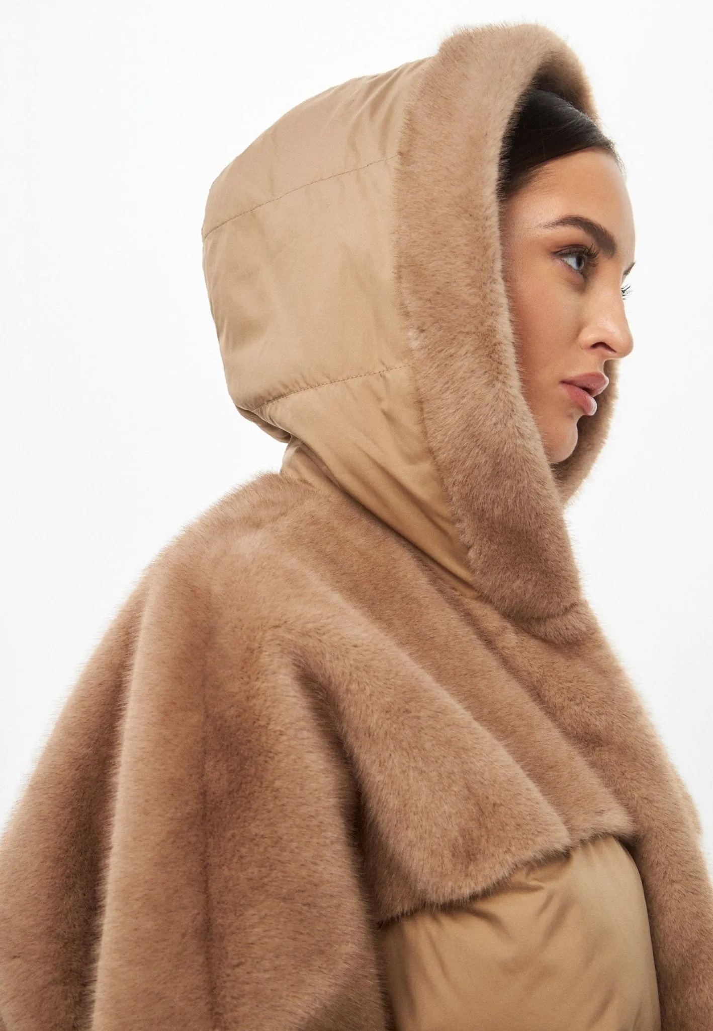 Faux Fur Jacket - Beige