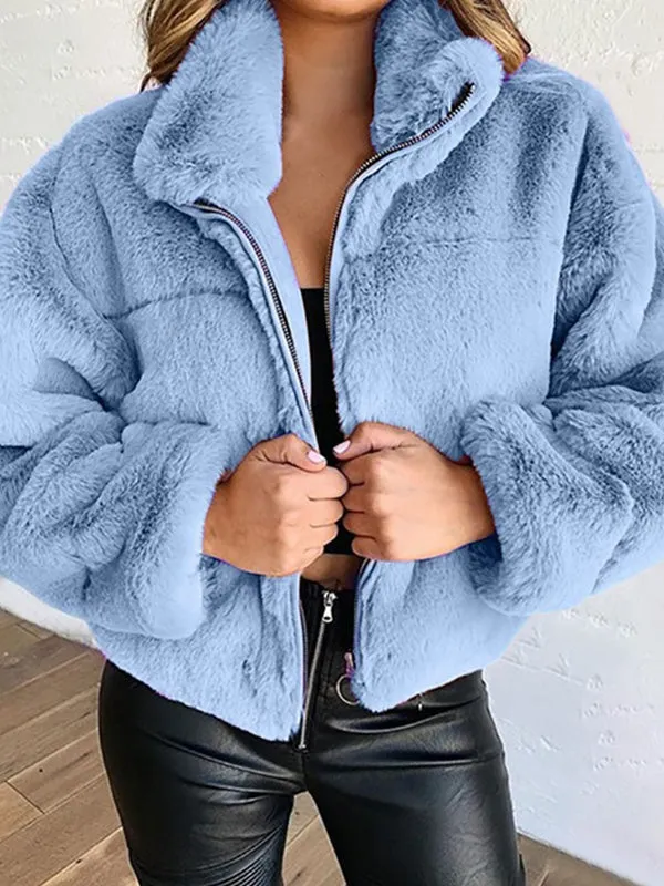 Faux Fur Zipper Jacket