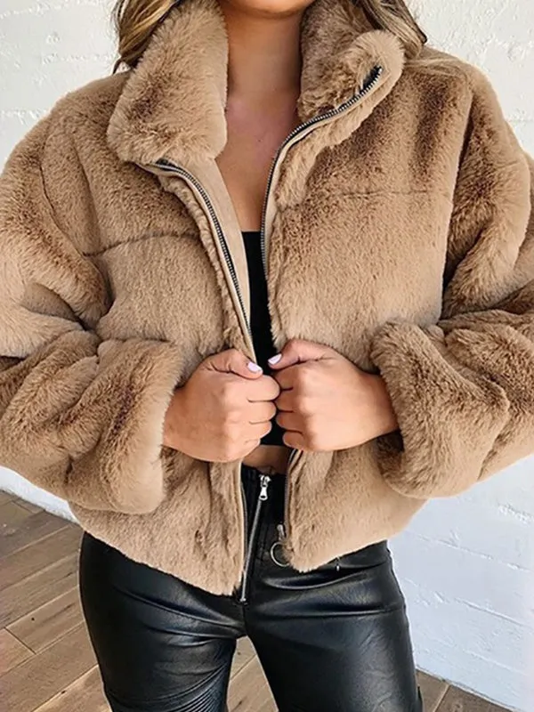 Faux Fur Zipper Jacket